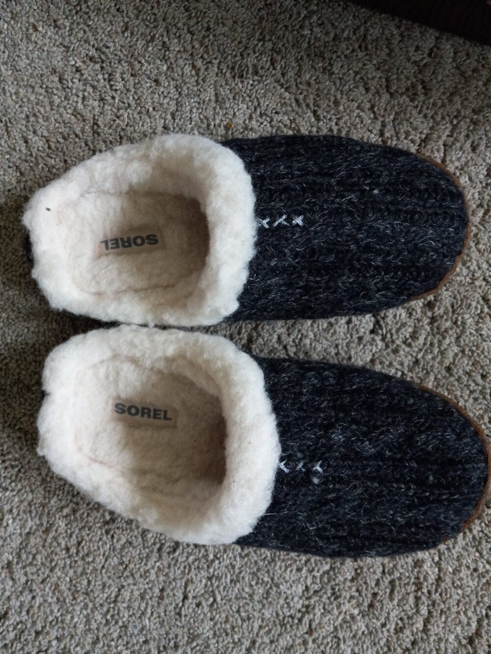 Sorel Women's Nakisha Slide Knit Slippers Black 5 New